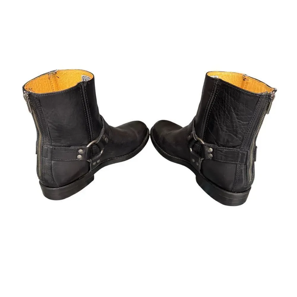 FRYE Philip Harness boots, size Men's 12; 100% Premium Leather; Biker; Western